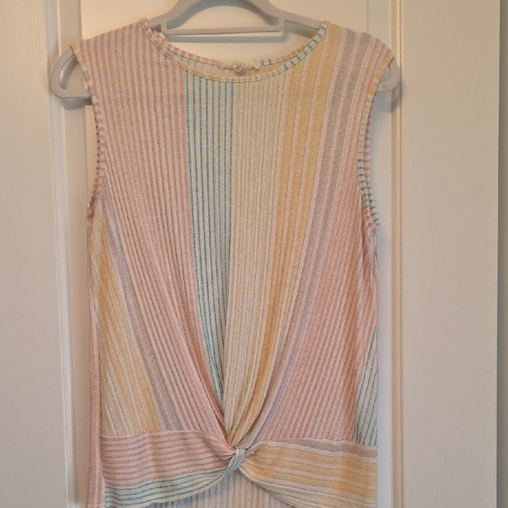 Striped Sleeveless Top - Multicolor